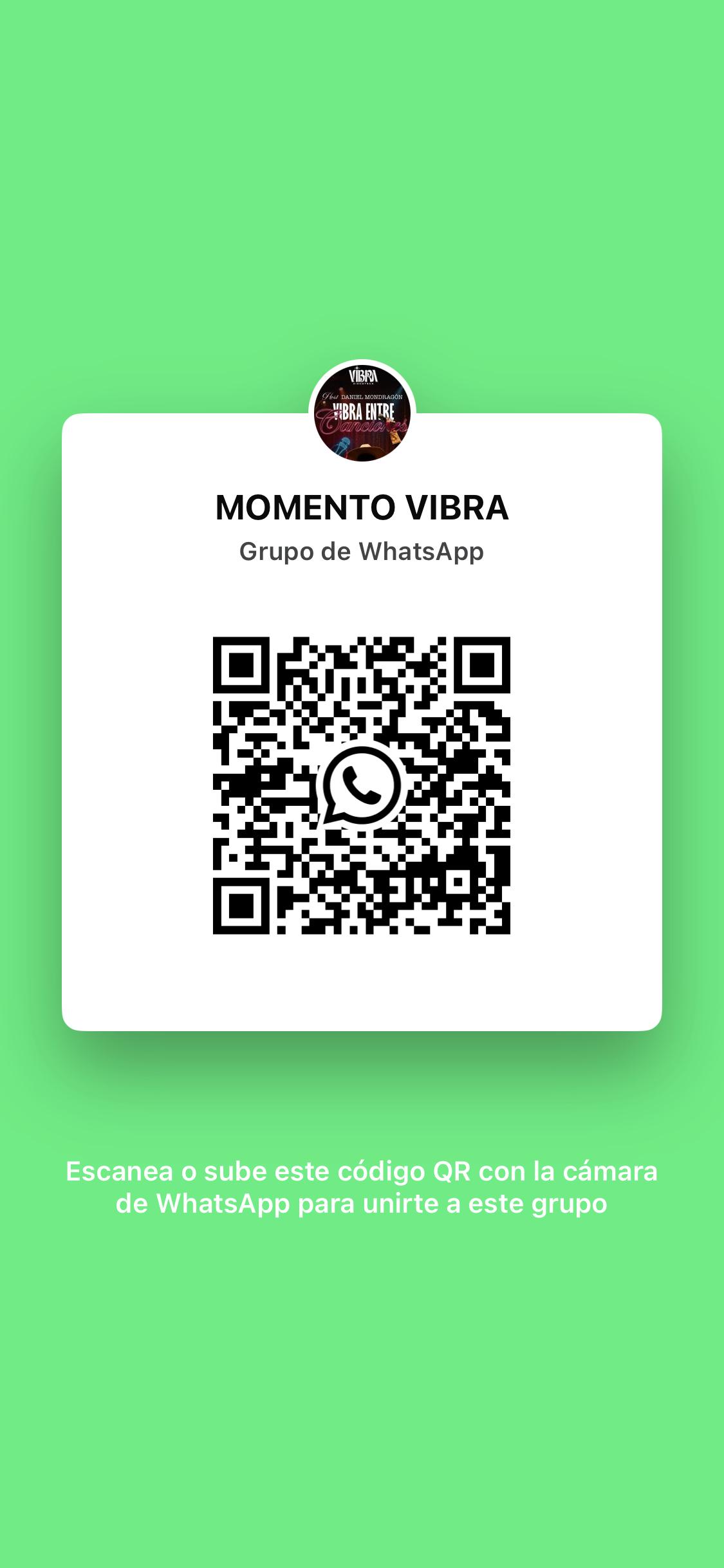 Código QR para unirse al grupo de Momentos Vibra